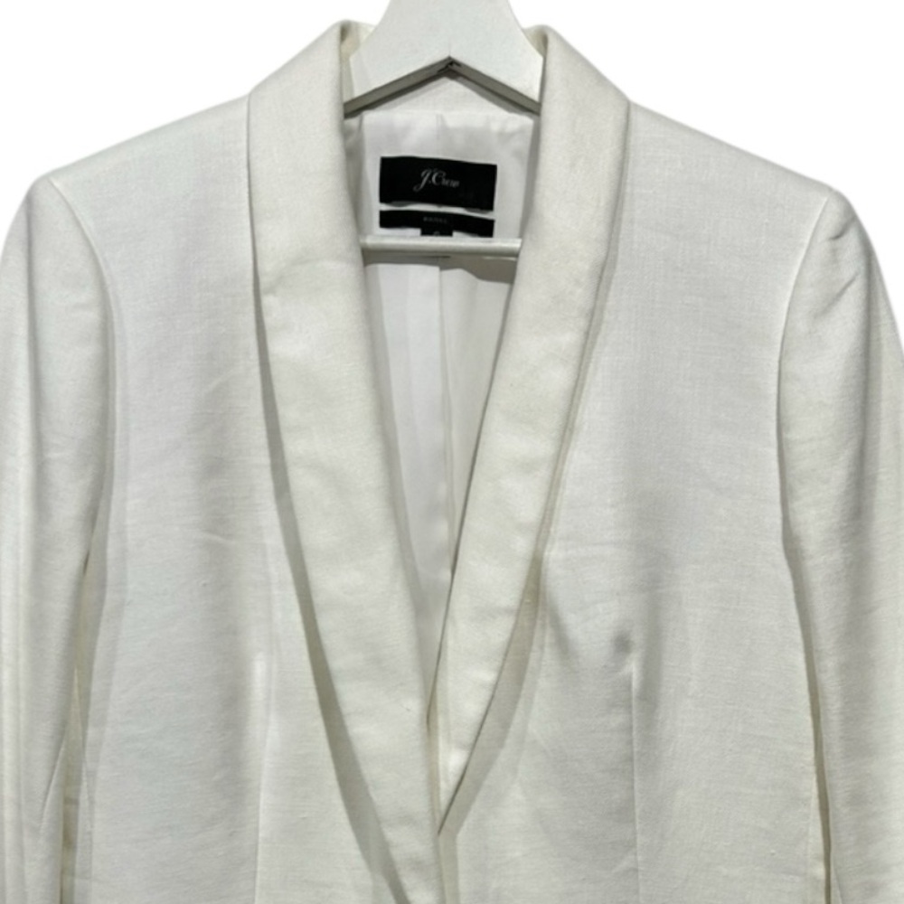 J. Crew Parke Blazer White Linen Classic Tailored Old Money Minimalist Fitted 6 - Picture 3 of 12